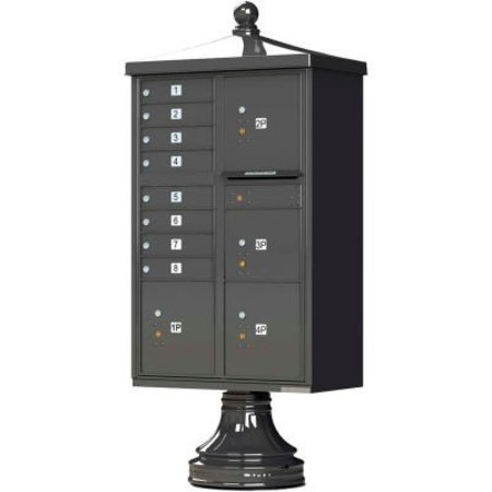 FLORENCE MFG CO Vital Cluster Box Unit w/Vogue Traditional Accessories, 8 Mailboxes & 4 Parcel Lockers, Dark Bronze 1570-8T6V2DBAF